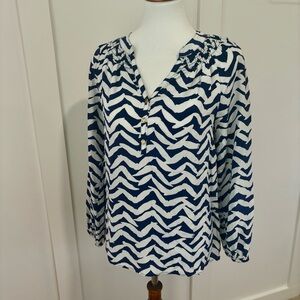 LILLY PULITZER Elsa silk long sleeved top